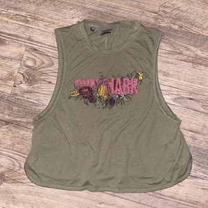 Embroidered Gym shark Top